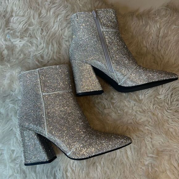 Sparkling boots, booties for party concert chunky heel 9 - Picture 11 of 13